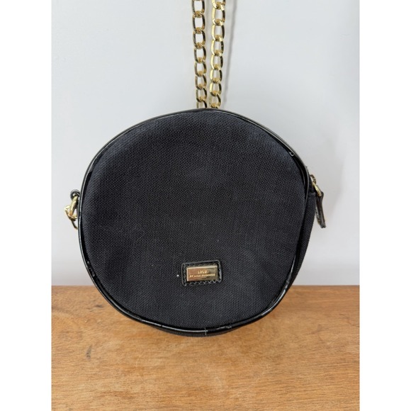 Lulu Guinness Loves Me Loves Me Not Daisy Bee Round Crossbody Bag Black Patent - Picture 3 of 10